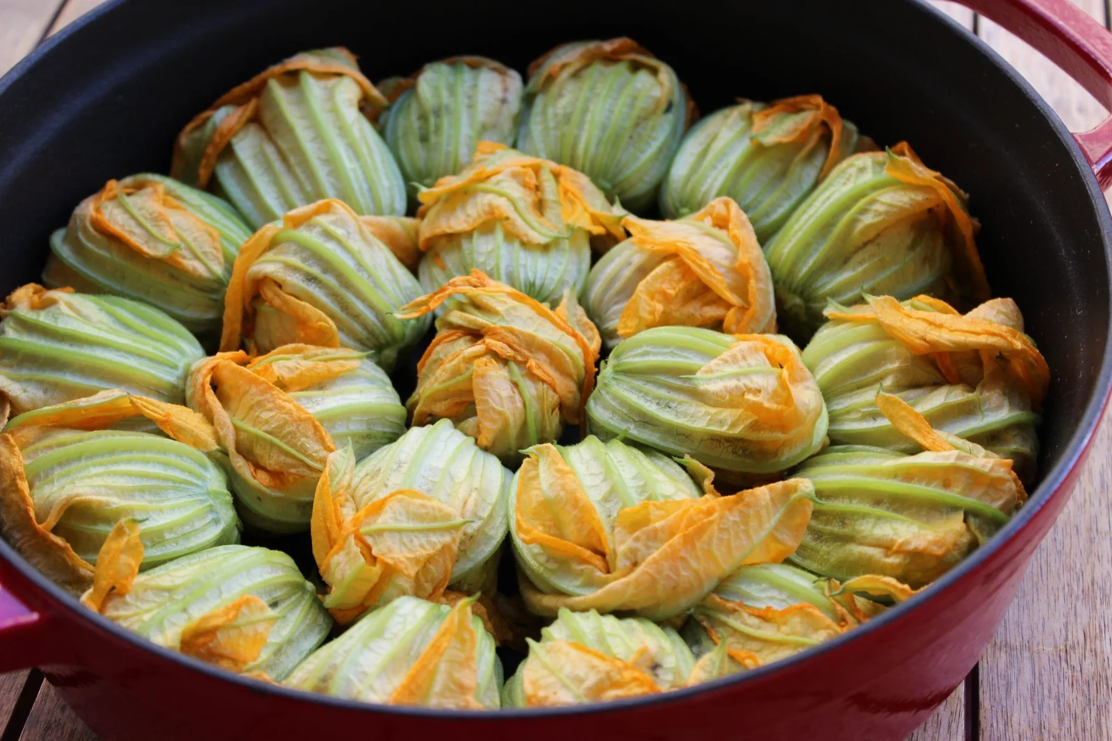 Gefüllte Zucchiniblüten
